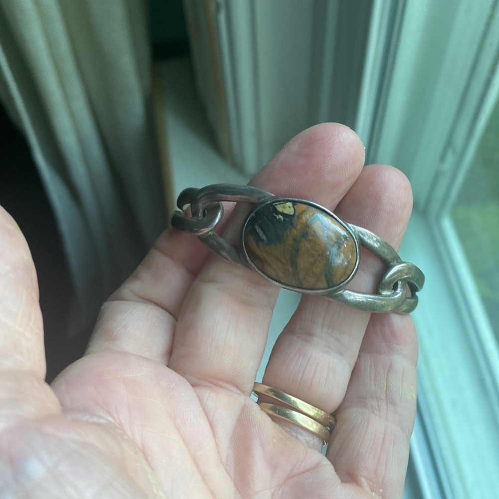 Sterling agate cuff